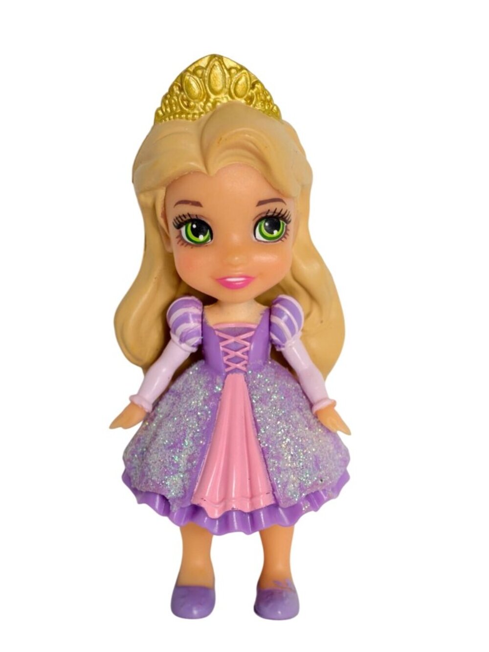 Disney Princess Glittery Rapunzel Mini 3.5" Figure Posable Doll Toy Collectible